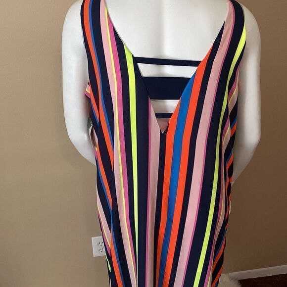 Project Runway Striped Maxi Dress- Asymmetrical -Size XXL - Picture 10 of 13